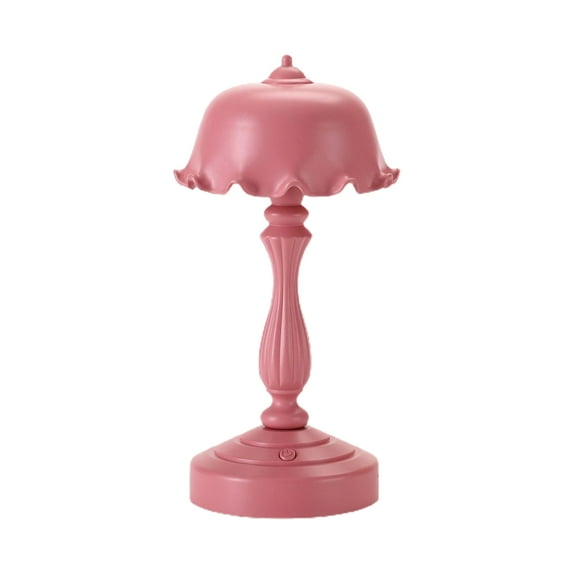 Anvazise USB Charging Night Light Mini Lotus Shape High Quality ABS Decoration Table Lamp for Girl Rose Red 1 Set