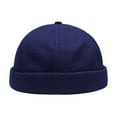 thumbnail image 1 of Anvazise Unisex Skullcap Brimless Sun Protection Autumn Winter Adjustable Pure Color Sailor Cap for Daily Wear, 1 of 13
