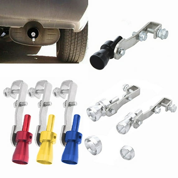 Anvazise Universal Car Turbo Sound Muffler Exhaust Pipe Blow-off Vale Simulator Whistle Black XL