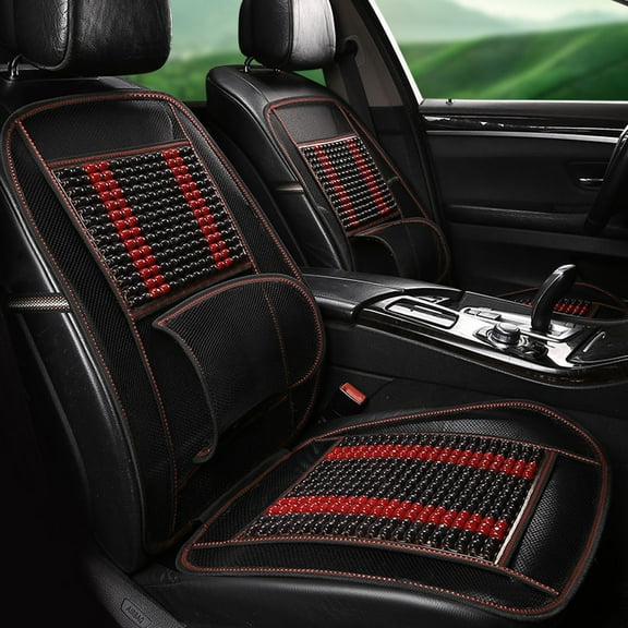 Anvazise Universal Massage Wood Beads Car Seat Cover Summer Cooling Mesh Cushion Mat Style A One Size