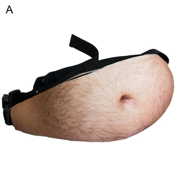 Anvazise Waist Pack Realistic Looking Large Capacity Oxford Cloth 3D Artificial Dad Beer Belly Fanny Bag for Travel