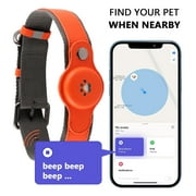 Anvazise Waterproof Dog GPS Tracker Collar for IOS Lightweight Long Battery Life Real-Time Anti-lost Pet Locator Fits Small Medium Large Dogs Dark Orange One Size