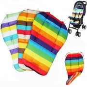 Anvazise Waterproof Rainbow Baby Kids Car Seat Liner Padding Pram Stroller Cushion Pad Orange One Size