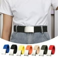 thumbnail image 1 of Anvazise Wide Adjustable Fitted Unisex Belt Canvas Wide Metal Buckle Pants Belt Clothes Ornament White 110cm, 1 of 13