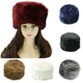 thumbnail image 1 of Anvazise Winter Russian Women Men Fluffy Faux Fur Solid Color Ear Warmer Hat Beanie Cap Black One Size, 1 of 13