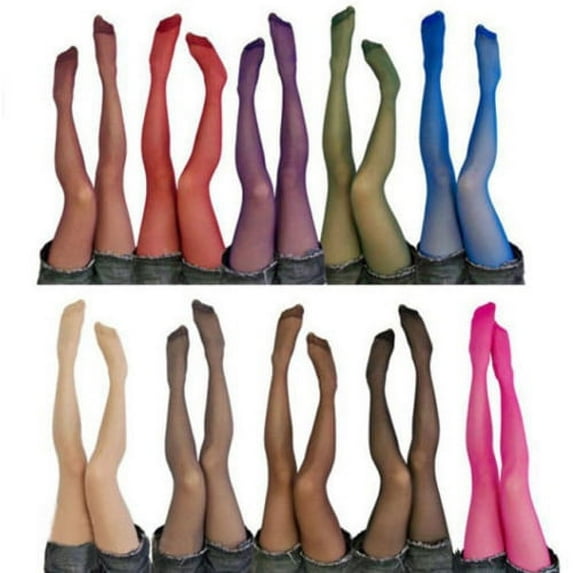 Anvazise Women Fashion Candy Color Sheer Velvet Tights Stockings Long Pantyhose Hot Pink