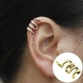 thumbnail image 1 of Anvazise Women Lady Fashion Unique Mini Snake Shape Ear Cuff Clip Punk Earring Jewelry Golden, 1 of 7