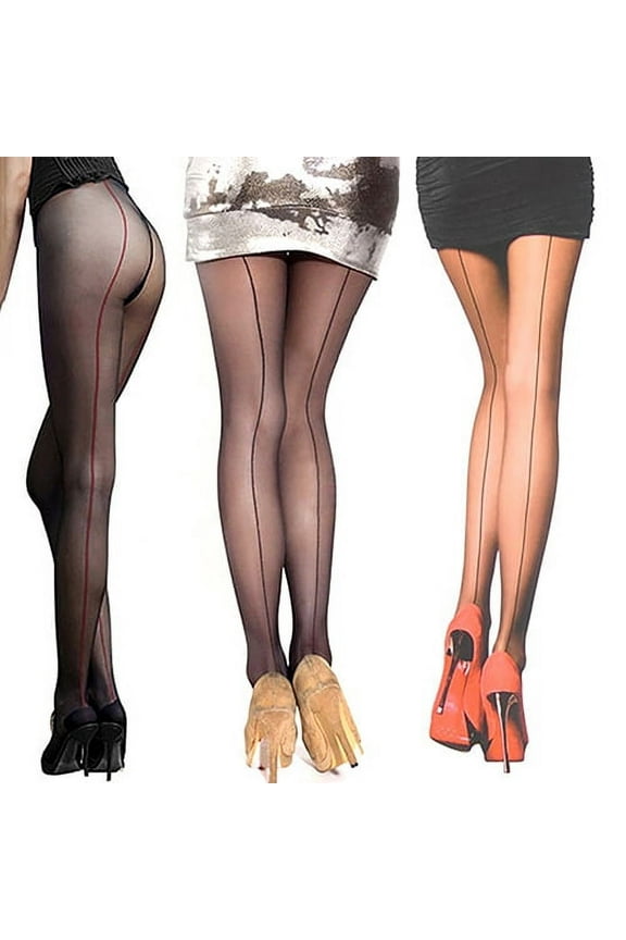 Anvazise Women's Ultra Sheer Transparent Line Back Seam Tights Stockings Pantyhose Khaki