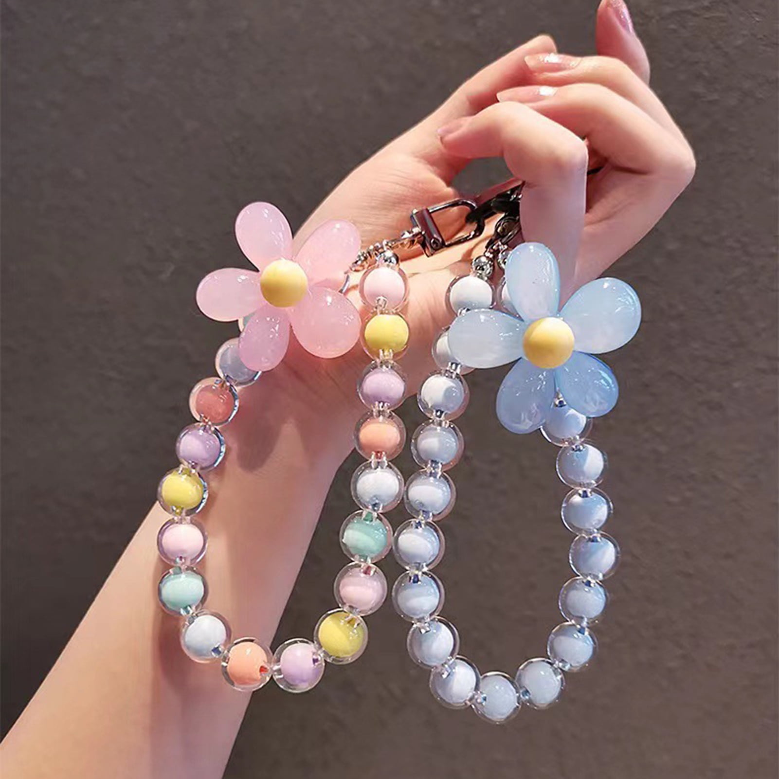 Micro Traders 2PCS Phone Charm Acrylic Anti-Lost Phone Chain Lanyard Hand Wrist Strap Hanging Strap Bracelet For Keychains Wallet Handbag Decoration - View #8