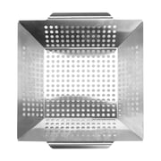 Anveena 1‑Pack Stainless Steel Grill Basket, Dishwasher Safe, for Vegetables and Kabobs