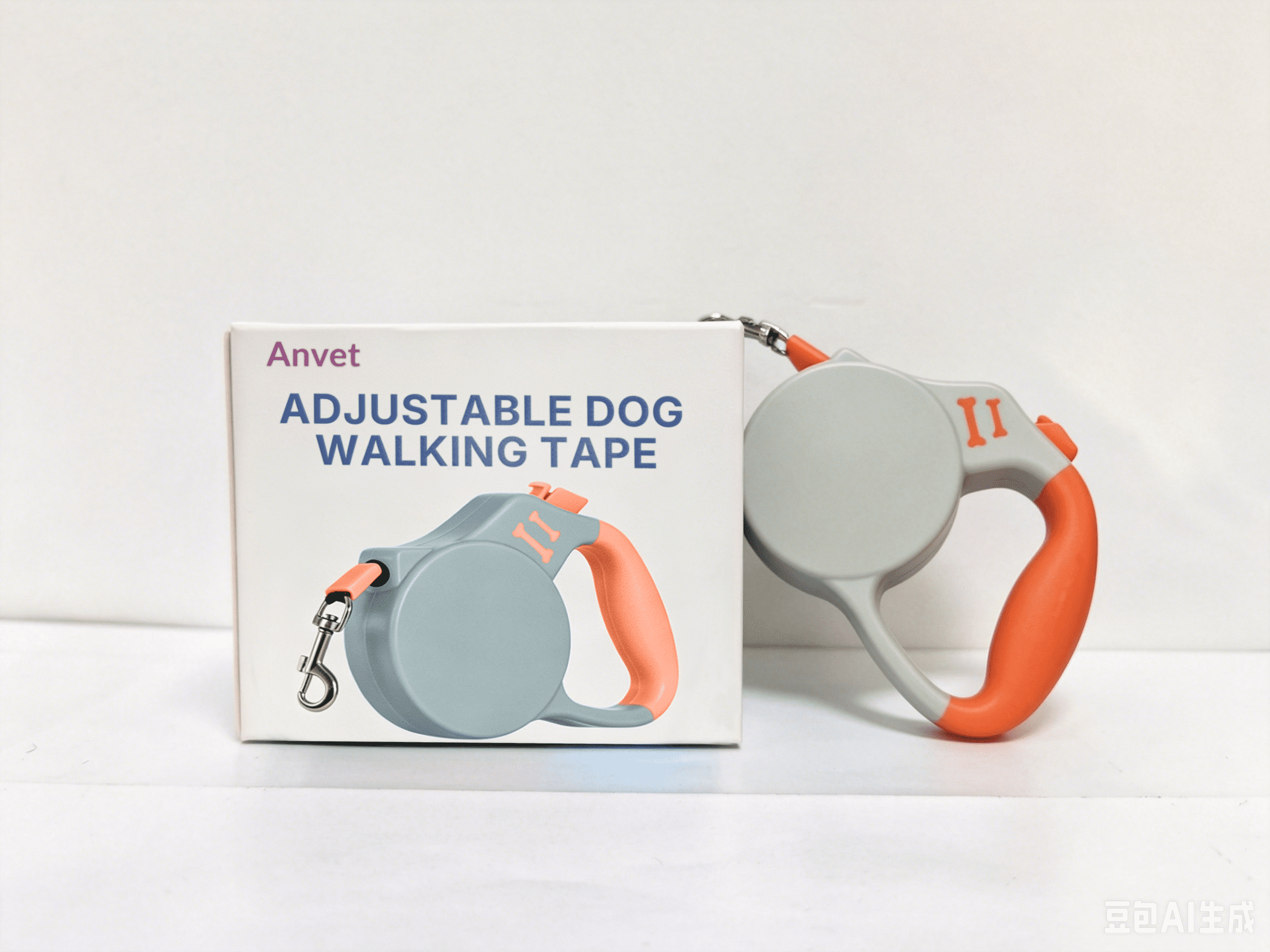 Anvet Adjustable Dog Walking Tape Retractable Dog Leash 16.4ft Light Weight Tangle-Free Lead with One-Hand Brake & Anti-Slip Grip, for Dogs up to 110 lbs (Large)