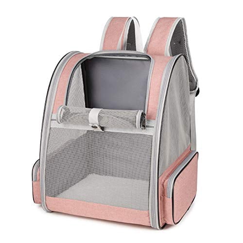 Anvet Pet Backpack Carrier for Small Cats Dogs Designed for Travel, Hiking & Outdoor Use (Light Gray)