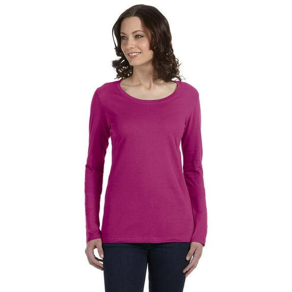Anvil 399 Ladies Sheer Long-Sleeve Featherweight T-Shirt - Raspberry - X-Large