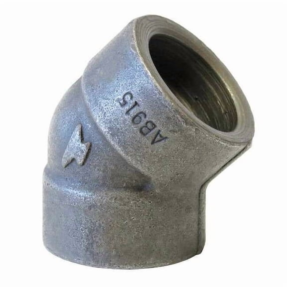 45 Degree Elbow 45 Degree Elbow, 1" Pipe, Socket Weld, Black Forged Steel, Class 3000
