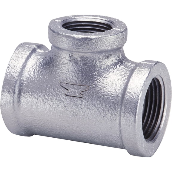 Anvil 8700120804, Malleable Iron Pipe Fitting, Tee, 1/4" NPT Female, Galvanized Finish