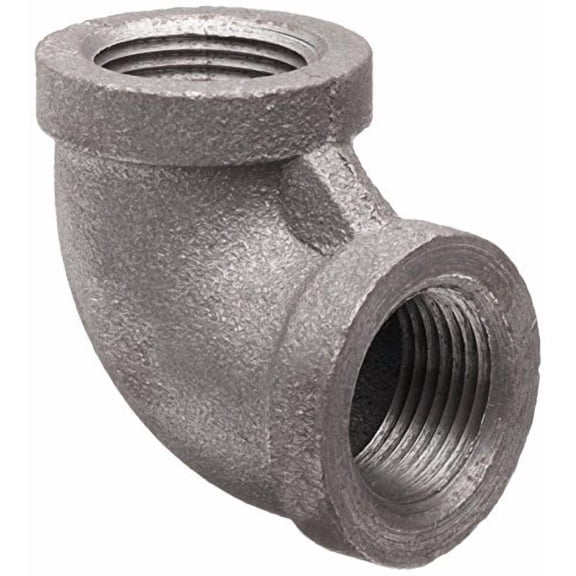 Anvil 8700123857, Malleable Iron Pipe Fitting, 90 Degree Elbow, 1-1/4" NPT Female, Black Finish