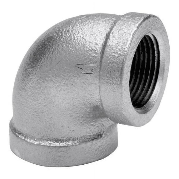 Anvil 8700124053, Malleable Iron Pipe Fitting, 90 Degree Elbow, 1/4" NPT Female, Galvanized Finish
