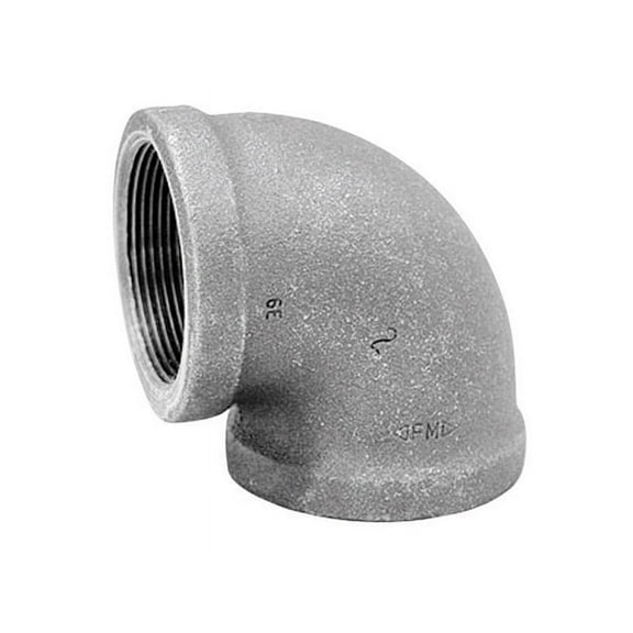 Anvil 8700124350, Malleable Iron Pipe Fitting, 90 Degree Elbow, 1-1/2" NPT Female, Galvanized Finish
