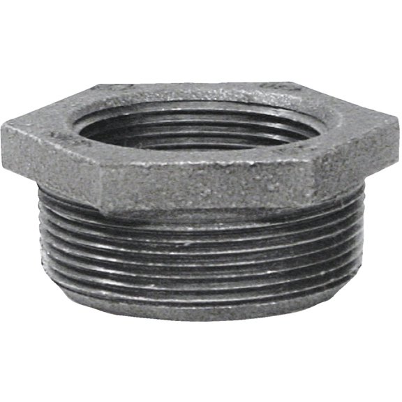 Anvil 8700129953, Cast Iron Pipe Fitting, Hex Bushing, 2" NPT Male x 1-1/2" NPT Female, Plain Finish