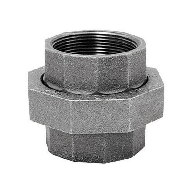 Anvil 8700163556, Malleable Iron Pipe Fitting, Union, 1-1/4" NPT Female, Galvanized Finish