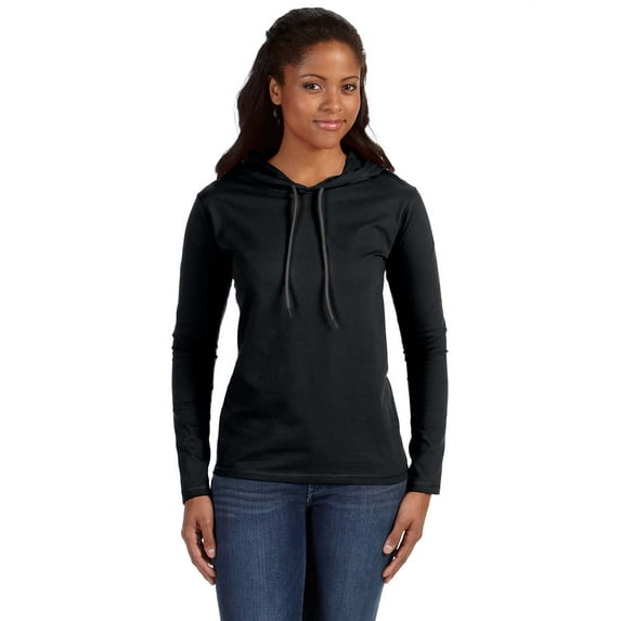 Anvil 887L Ladies' Lightweight Long-Sleeve Cotton Hooded Tee