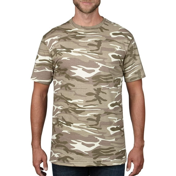 Anvil 939 Men's 4.9OZ RINGSPUN CAMO TEE CAMOUFLAGE SAND S