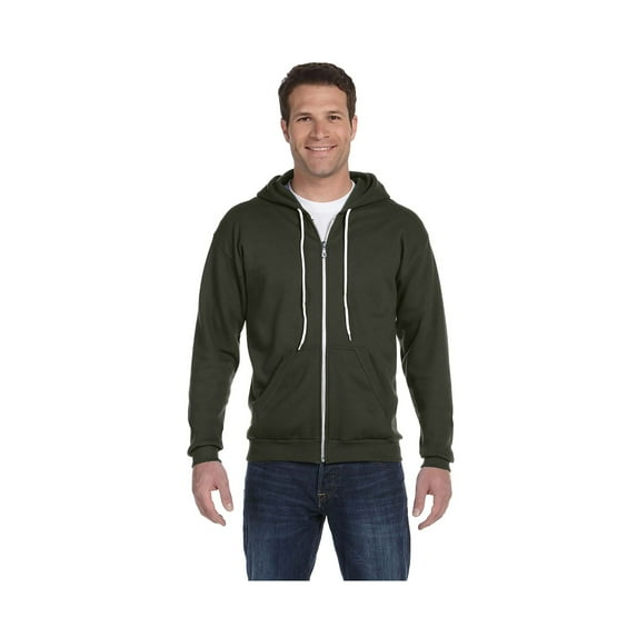 Anvil 71600 Adult Full-Zip Hooded Fleece, S, CITY GREEN