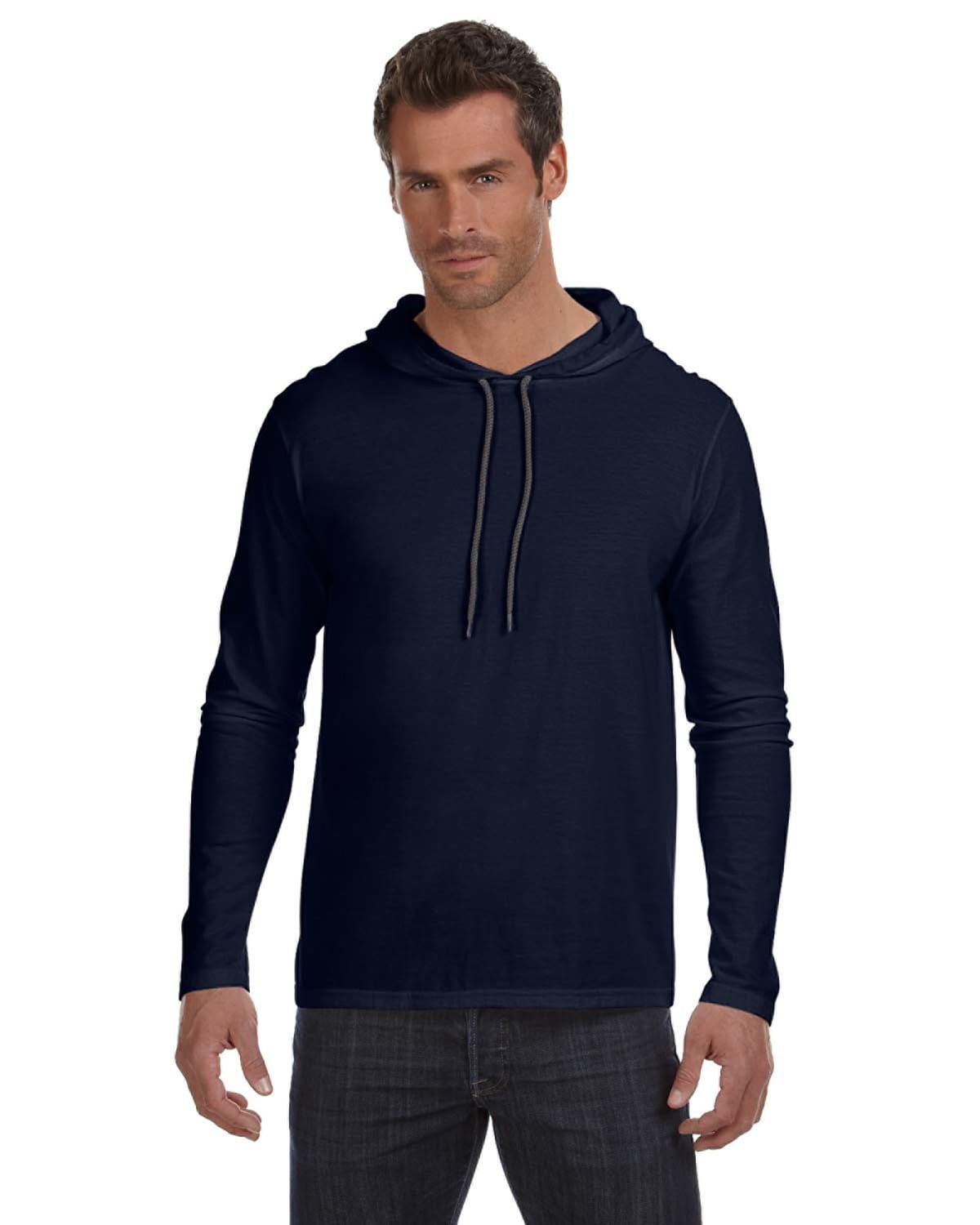 Anvil Adult Lightweight Long-Sleeve Hooded T-Shirt - 987AN 