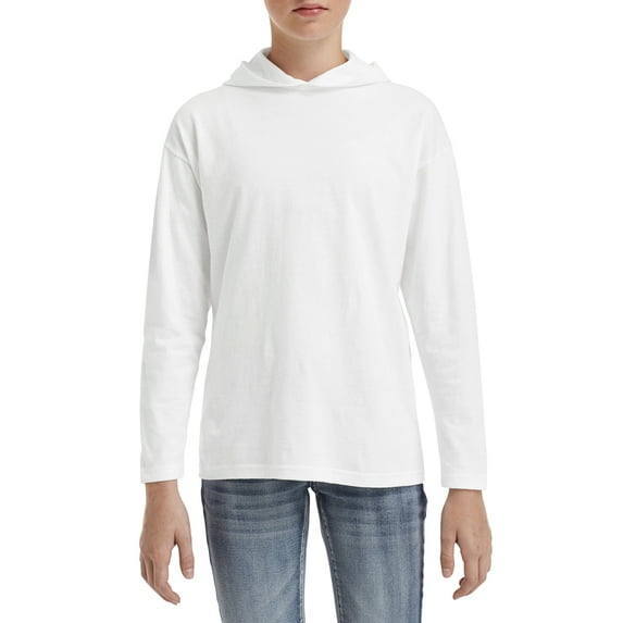 Anvil Boy's Hooded Long Sleeve T-Shirt