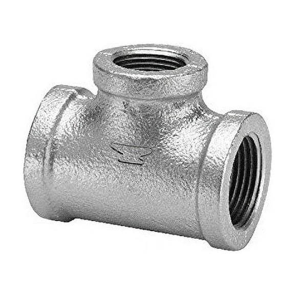 Anvil International Malleable Iron Reducing Tee Pipe Fitting - Galvanized Finish - 3/4" x 3/4" x 1/2" NPT Female
