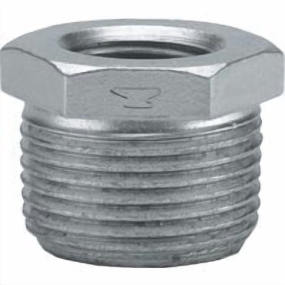 Anvil 8700131009, Malleable Iron Pipe Fitting, Hex Bushing, 1-1/4" NPT Male x 1" NPT Female, Galvanized Finish