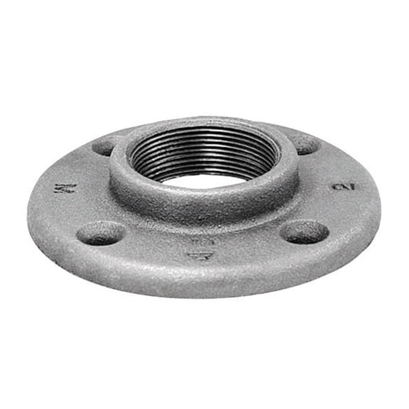Anvil 8700164307, Malleable Iron Pipe Fitting, Floor Flange, 3/4" NPT Female, Galvanized Finish