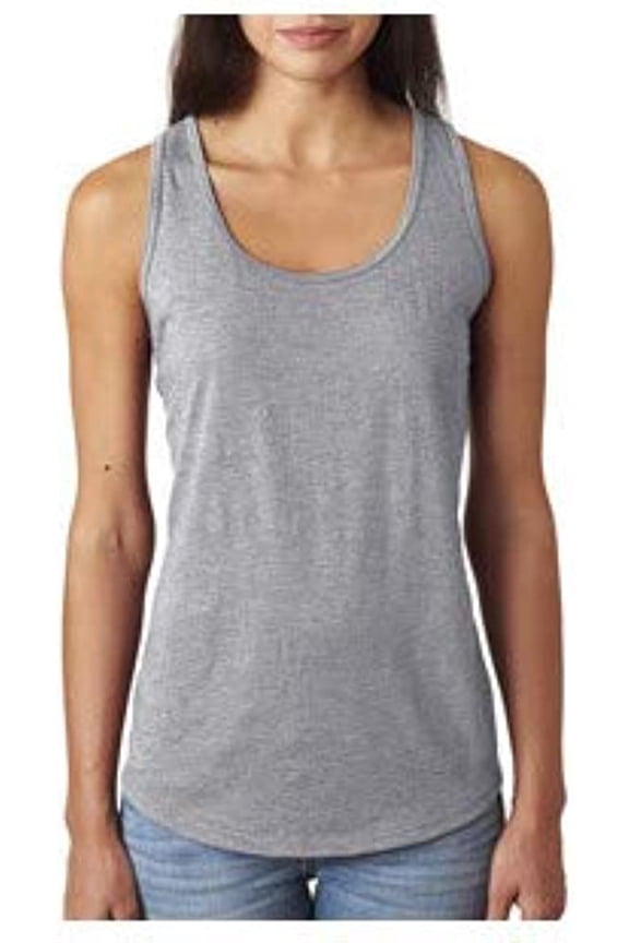 Ladies Triblend Racerback Tank Top 6751L Heather Grey 2XL