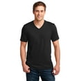 thumbnail image 1 of Anvil 982 V Neck Ring Spun Cotton 4.5 oz T Shirt, Black, L, Pack Of 3, Mens T-Shirts, 1 of 1