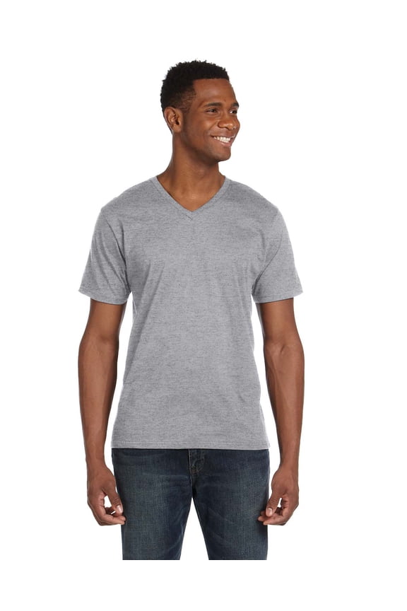 Men's Mitered V-Neck Collar Semi Fitted T-Shirt, Style 982