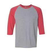 Anvil Men's Triblend 3/4-Sleeve Raglan T-Shirt - HTHR SLATE/ BLK - XS