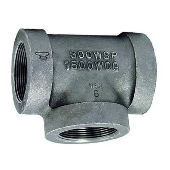 Reducing Tee Reducing Tee, 2" x 2" x 1/2" Pipe, FNPT, Malleable Iron, Class 300