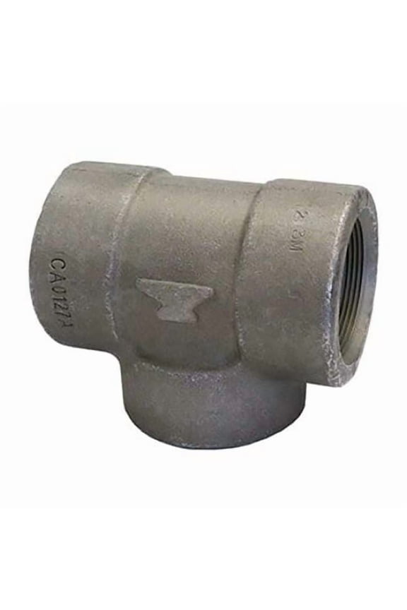 Tee Tee, 1-1/2" Pipe, FNPT, Black Forged Steel, Class 3000 0361120405