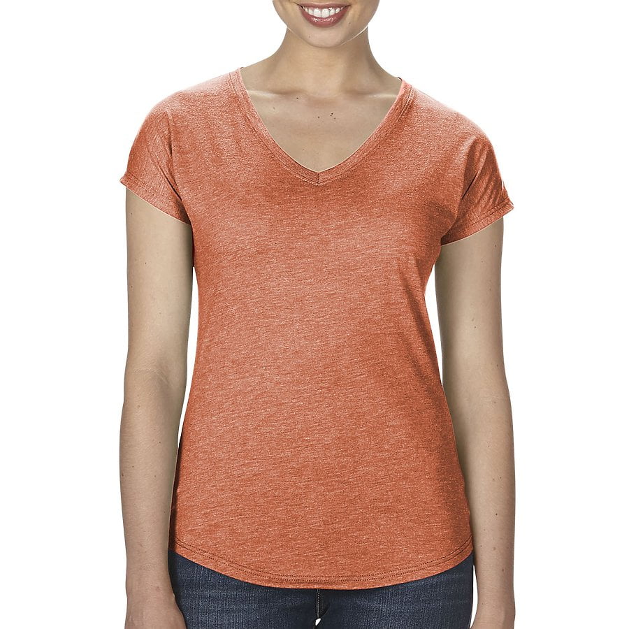 Anvil Women's Tri-Blend V-Neck T-Shirt - Walmart.com