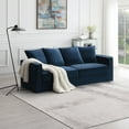 thumbnail image 1 of Anviora Home 83.5" Navy Velvet 3 - Seater Sofa with Washable Covers, 1 of 8