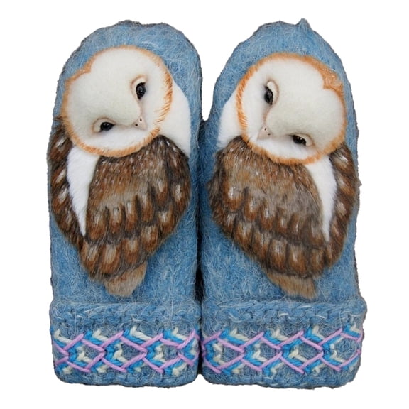 Anvirtue Hand Knitted Wool Nordic Mittens with Owls Thick Comfortable Winter Gloves