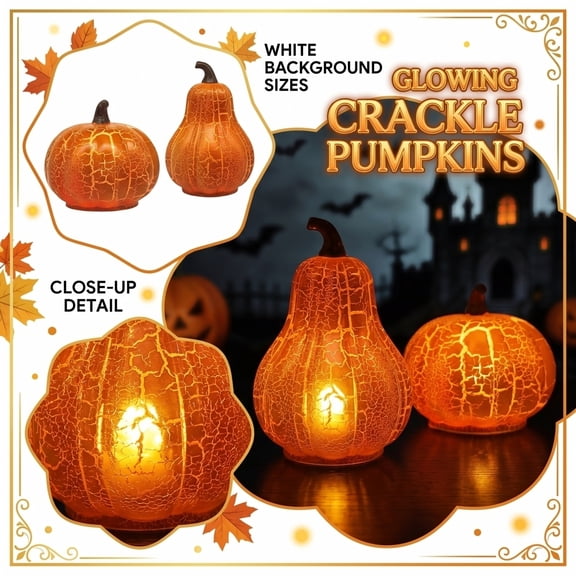 Anvora Halloween Jack o Lanterns LED Light-Up Pumpkin Lantern 4.13 Inch, Halloween Table Centerpiece Decor, Battery Operated Glowing Pumpkin Light for Fall Thanksgiving Party Indoor Decorations