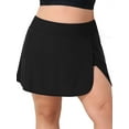 thumbnail image 1 of Sociala Plus Size Swim Skirt with Shorts for Womens High Waisted Side Split Swim Shorts with Pockets, 1 of 7