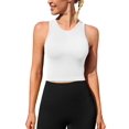 thumbnail image 1 of Anwell Ribbed Seamless Tank Top for Womens High Neck Cropped Tops Built-in Bra, 1 of 1