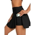thumbnail image 1 of Anwell Ruched Swim Skirts for Womens Side Split Swim Bottoms Bikini Tankini Bottoms with Pockets, 1 of 5