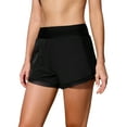 thumbnail image 1 of Anwell Side Split High Waisted Swim Shorts for Womens 2 in 1 Beach Shorts Quick Dry Swim Bottoms, 1 of 7