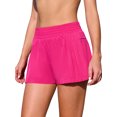 thumbnail image 1 of Anwell Swim Shorts for Womens Pleated Side Swim Bottoms High Waisted Bikini Tanikini Bath Suit Shorts, 1 of 7