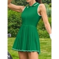 thumbnail image 1 of Anwell Women Tennis Dresses Ribbed Polo Golf Dress Half Zip Pleated Workout Dress with Built in Shorts and Bra, 1 of 1
