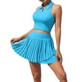 thumbnail image 1 of Anwell Womens High Waisted Tennis Dress Collared Golf Dress Two Piece Golf Dress Sets, 1 of 7