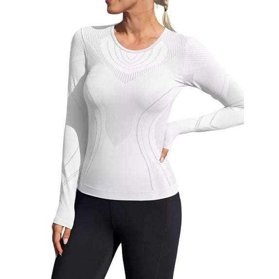 Anwell Workout Shirts for Women Long Sleeve, Workout Tops for Women, Quick Dry Gym Athletic Tops,Seamless Yoga Shirts